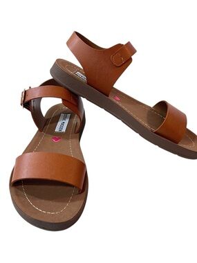 Steve Madden Jprobler Strap Sandals Girls Size 4 New Color: Cognac